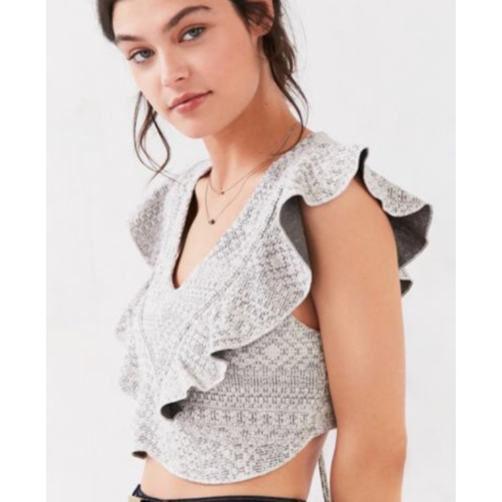 Ruffle Cropped Sweater